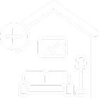 Living room illustration in house shape
